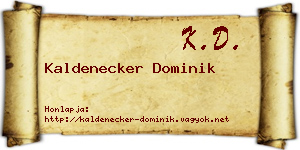 Kaldenecker Dominik névjegykártya